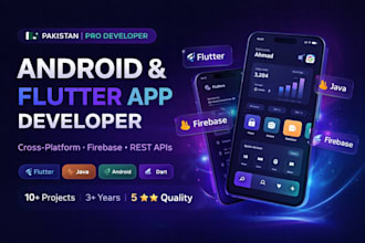 build a flutter app for android and ios with firebase backend