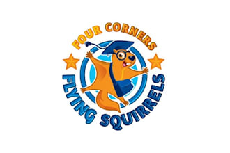design premium four corners flying squirrels logo for you