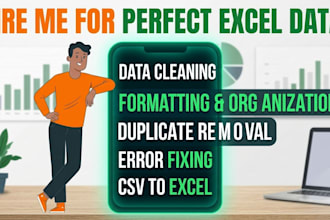 clean, marge, spilt, organize and format excel and CSV data