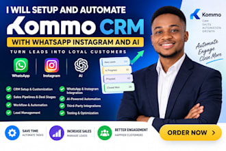 setup and automate kommo CRM with whatsapp instagram and ai