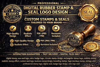 design digital stamp seal, badge logo digital, shield, web badge, seal