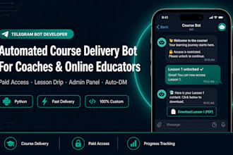 build a telegram bot for automated course delivery and paid content access