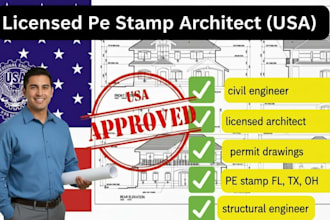 licensed architect and civil engineer for pe stamping in florida texas ohio USA