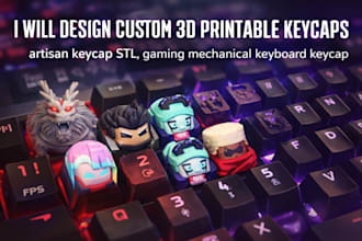 design custom 3d printing keycaps  artisan keycap stl gaming mechanical keyboard