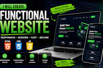 create responsive HTML CSS java script frontend website