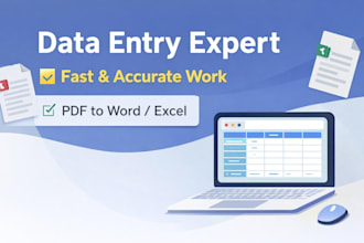 do data entry, copy typing, pdf to word or excel conversion