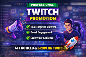 do organic twitch channel promotion and discord promotion to boost live viewers