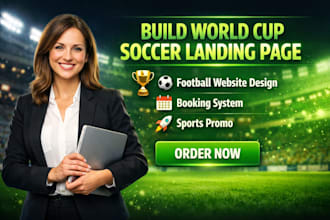 build world cup soccer landing page design booking football sport website promo