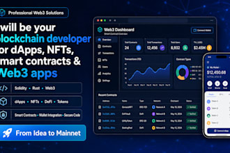 be your blockchain developer for dapps, nfts, smart contracts and web3 apps