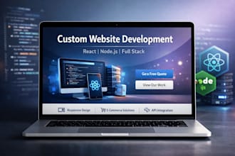 custom responsive website with react node js and backend