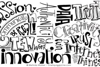 create eye catching sketch notes modern typography word cloud art fashion