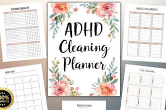 design a based adhd cleaning planner and faith over fear 31 days bible journal