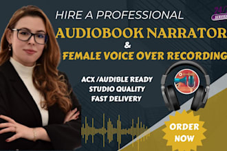 read and narrate audiobook voice over, american female voiceover recording