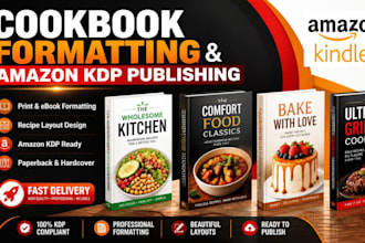 cookbook formatting, cookbook amazon KDP formatting, amazon KDP ebook publishing