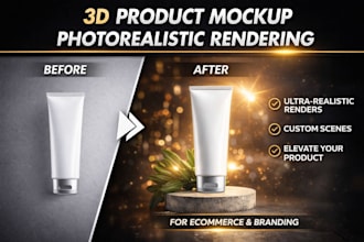 3d product mockup photorealistic rendering for ecommerce and branding