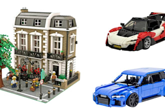 custom lego technic car, bike, ship, toys, truck house with building instruction