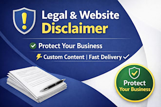 write legal disclaimer and website disclaimer for your business
