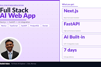 build a react next js web app with ai integration and backend API