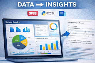 analyze survey data, spss analysis, insights and research report