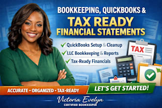 do bookkeeping, quickbooks bookkeeping and tax ready financial statements