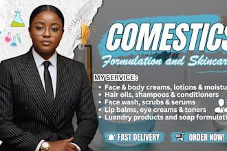 cosmetics ingredient research, formulate cosmetic, skincare and laundry products