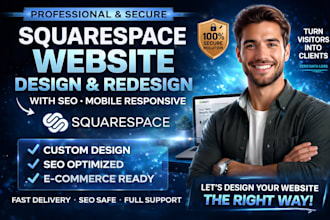build squarespace website, redesign squarespace business website square website