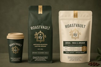design coffee packaging coffee label stand up pouch doypack restaurant branding