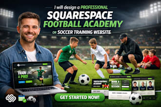 design squarespace football academy website soccer training website sports