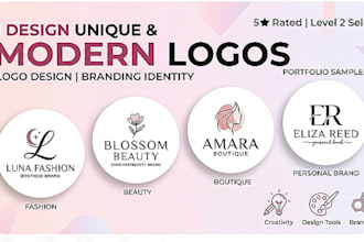 create modern minimalist feminine logo design for your brand