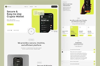 design modern and high converting UI UX for your crypto app landing page