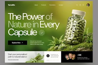 design modern and user friendly UI UX for your nutrition ecommerce website