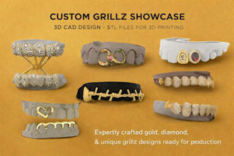 make custom and gem set cad grillz designs