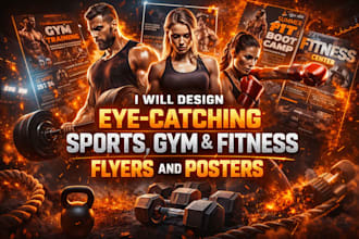 design eye catching sports gym and fitness flyers and posters