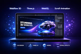 build a webflow 3d hero section with threejs webgl, lottie scroll animation