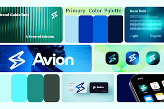 do a custom minimalist business logo brand identity branding kit and brand guide