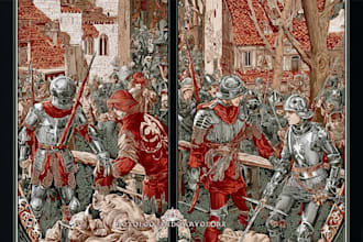 create dark art medieval detailed hand drawn illustration