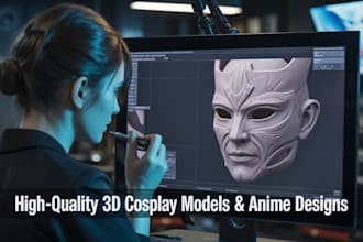 create 3d cosplay models, anime designs, and detailed cosplay masks