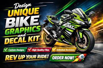 create custom motorcycle graphics, dirt bike decal kit and wrap design
