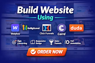 build website using webflow gohighlevel clickfunnels carrd duda