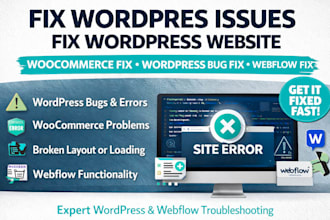fix wordpress issues fix wordpress website woocommerce fix wordpress bug fix web