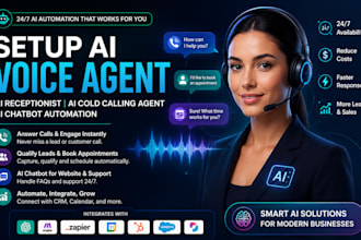 setup ai voice agent ai receptionist ai cold calling agent ai chatbot automation