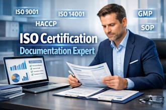 provide iso 9001 14001 45001 27001 22000 haccp gmp sop document certification