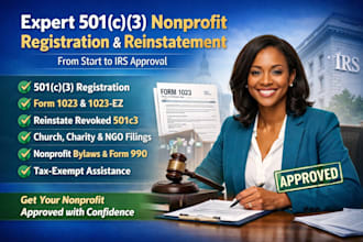 do 501c3 non profit registration, church, ngo, reinstate 501c3, file form 1023ez
