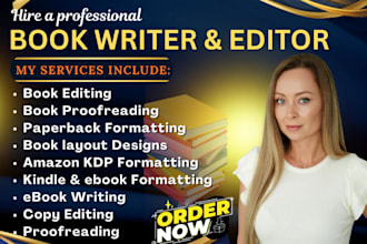 do book editing formatting proofreading developmental edit for kdp, ebook writer