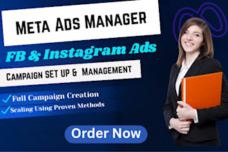 setup and manage advertising marketing campaign ads and social media