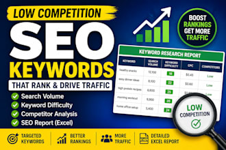 find low competition SEO keywords and analyze competitors