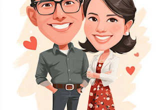 draw caricatures for couples, families, weddings