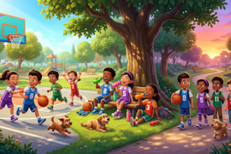 design children story book, kids book illustration, picture book illustration