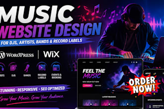 create music website for artist dj record label band on wix, wordpress promotion