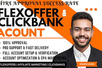 create and approve clickdealer, flexoffers account and affiliate promotions